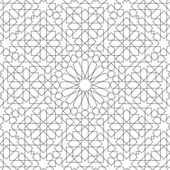 Poster - Seamless arabic geometric ornament based on traditional arabic art. Arabian tile. Lines.