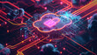 © chartchai - A colorful image of a cloud with a blue lock symbol on it by AI generated image
