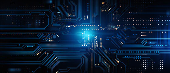 Vector futuristic technology background, electronic microchip, digital innovation concept illustration.