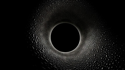 Poster - Abstract dark background with light fractal ornament of moody black hole of web and particles.