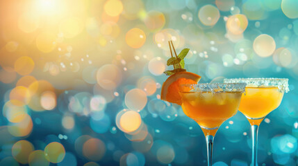 Background for a Cocktail Party or summer event invitation, inspiration for a card, poster, flyer or similar with copy space