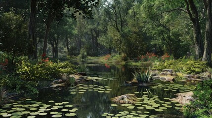 Wall Mural - Park Forest Pond