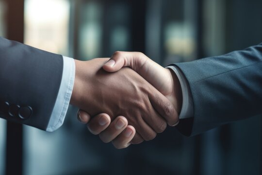 Business handshake between two male professionals in suits