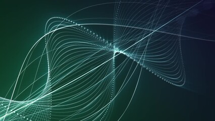 Wall Mural - seamless loop screensaver with abstract structure of glowing lines smoothly spinning on a dark blue 