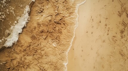 Sticker - Top down footage of beach sand and surface captured with a drone camera