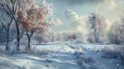 Canvas Print - Snowy Landscape