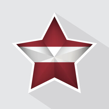 Latvia Flag Star Shape Icon