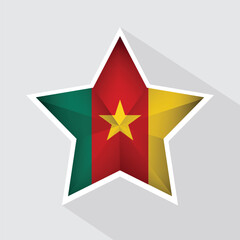 Wall Mural - Cameroon Flag Star Shape Icon