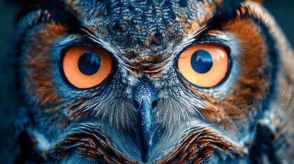 Sticker - Funny owl: close-up of its wise look