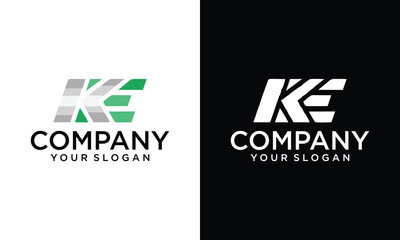 Poster - KE Letter Logo Design. Unique Attractive Creative Modern Initial KE Initial Based Letter Icon Logo