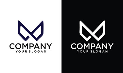 Poster - Letter M W MW WM logo design concept. Elegant vector logo template