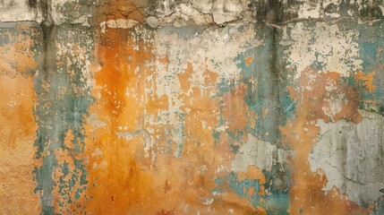 Wall Mural - Vibrant cement wall surface with a textured appearance