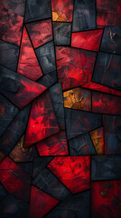 Wall Mural - Geometric Pattern in Red and Black