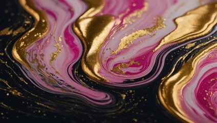 Wall Mural - Abstract wavy background in pink and gold