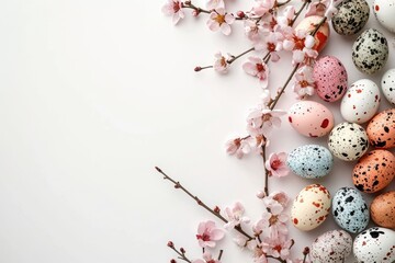 Wall Mural - A collection of eggs sitting on a white table, ideal for food or cooking-themed projects