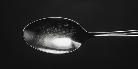 Wall Mural - A single spoon placed on a flat surface
