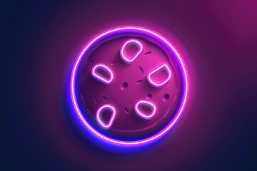 Poster - a close-up of a neon clock against a dark background