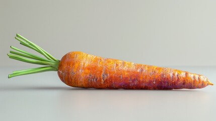 Wall Mural - Single Carrot on Grey Background