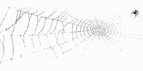 A spider sitting in the center of its intricate web