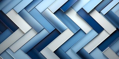 Poster - Simple blue and white gradient squares in a pattern on a blue background.