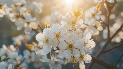 Wall Mural - Delicate blossoms adding charm to scenic vistas