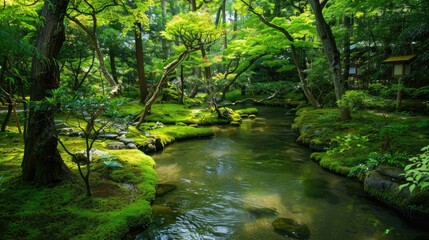 Poster - Lush greenery in tranquil setting