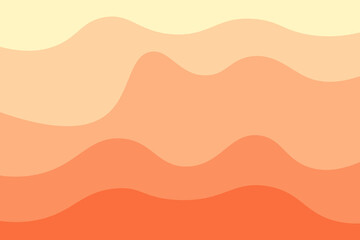 Wall Mural - Abstract cream and orange gradient wave simple background. Vector illustration.