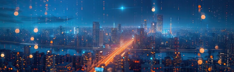 Wall Mural - Abstract Digital Background Science Technology Networks Big Data Link 3D . AI generated illustration