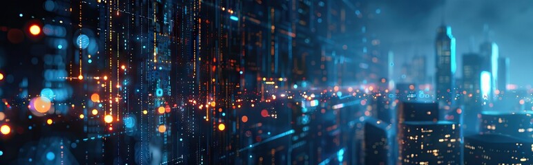 Wall Mural - Abstract Digital Background Science Technology Networks Big Data Link 3D . AI generated illustration