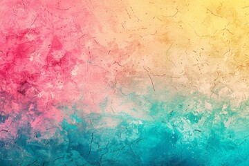 Wall Mural - Colorful pink, yellow and turquoise gradient noisy grain background texture 