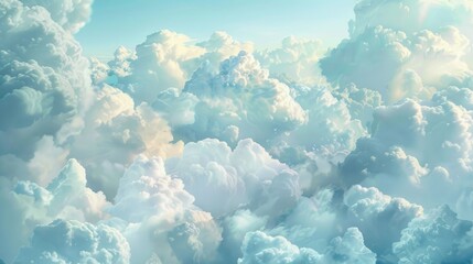 Wall Mural - Aerial perspective of fluffy cloud formation