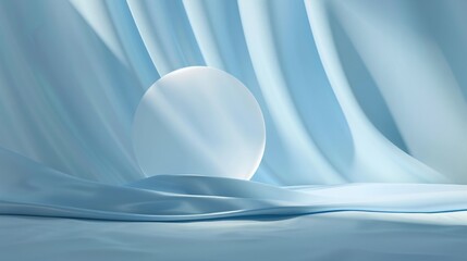 Wall Mural - 3d render of circle on blue background with minimalistic 