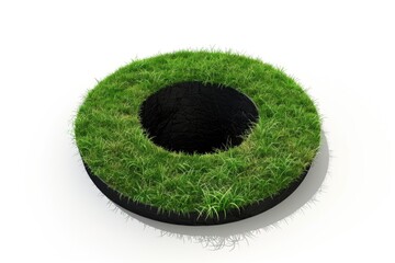 Poster - A picture of a black hole with green grass growing on top
