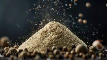 Poster - A simple image of a pile of sand sitting on a table, great for use in interior design or educational settings