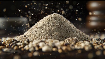 Poster - A small pile of sand sits atop a table, perfect for decorative or educational purposes