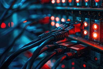 Aufkleber - A close-up shot of a bundle of wires