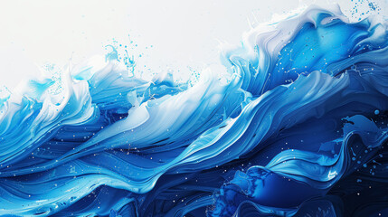 Abstract blue and white watercolor splash background