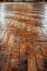 Poster - A traditional wooden parquet pattern on a wooden floor, suitable for interior design and architectural purposes