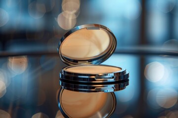 Aufkleber - A small mirror placed on a table