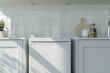 Wall Mural - A modern kitchen with a dishwasher and countertops