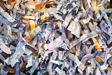 Poster - A pile of ripped and torn paper lying on a flat surface, possibly indicating disorganization or chaos