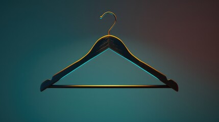 Poster - A wooden hanger sits on a bright blue surface, awaiting its next task