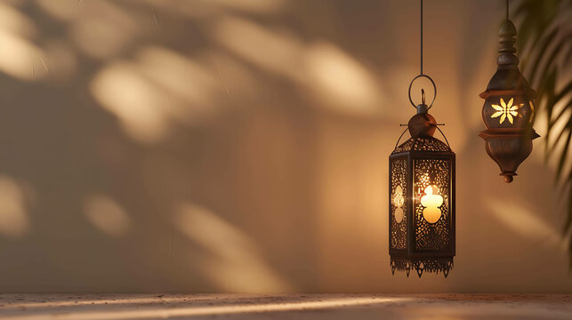 The warm glow of a candle lantern creates a peaceful and serene atmosphere.