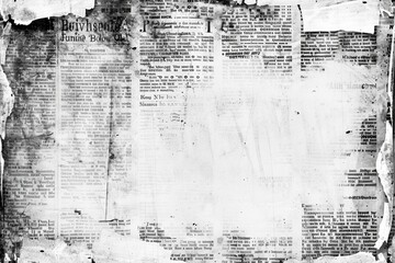 Wall Mural - Newspaper paper grunge vintage old aged texture background.