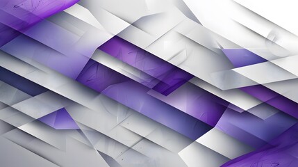 Wall Mural - Abstract composition with overlapping white and purple shapes. Digital artwork. Modern and tech concept. Design for poster, wallpaper, print, banner.
