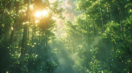 Wall Mural - Bamboo forest in the morning 