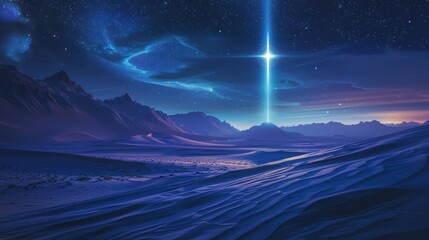 Wall Mural - A beautiful night sky with a bright star in the middle