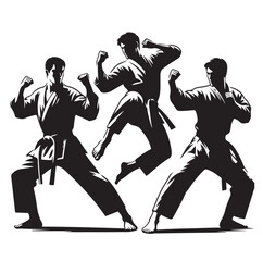 Wall Mural - Set of Martial Arts Silhouette Vector Design