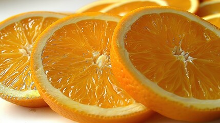 Wall Mural -   A group of oranges resting on a white table beside a pile of orange slices