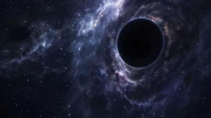 Wall Mural - black hole against a star field in outer space